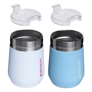 STANLEY 2pack 10 oz wine Tumbler Crystal+Powder Blue Crush Set NIB NWT